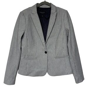 {Banana Republic} Classic Fit Charcoal Navy Striped Blazer Suit Coat Jacket